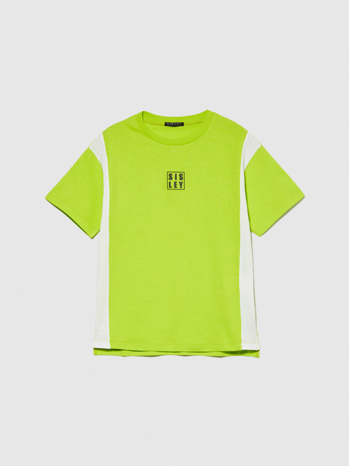 Clashing t-shirt - boys' short sleeve t-shirts - Neon Yellow | Sisley Young image number 1